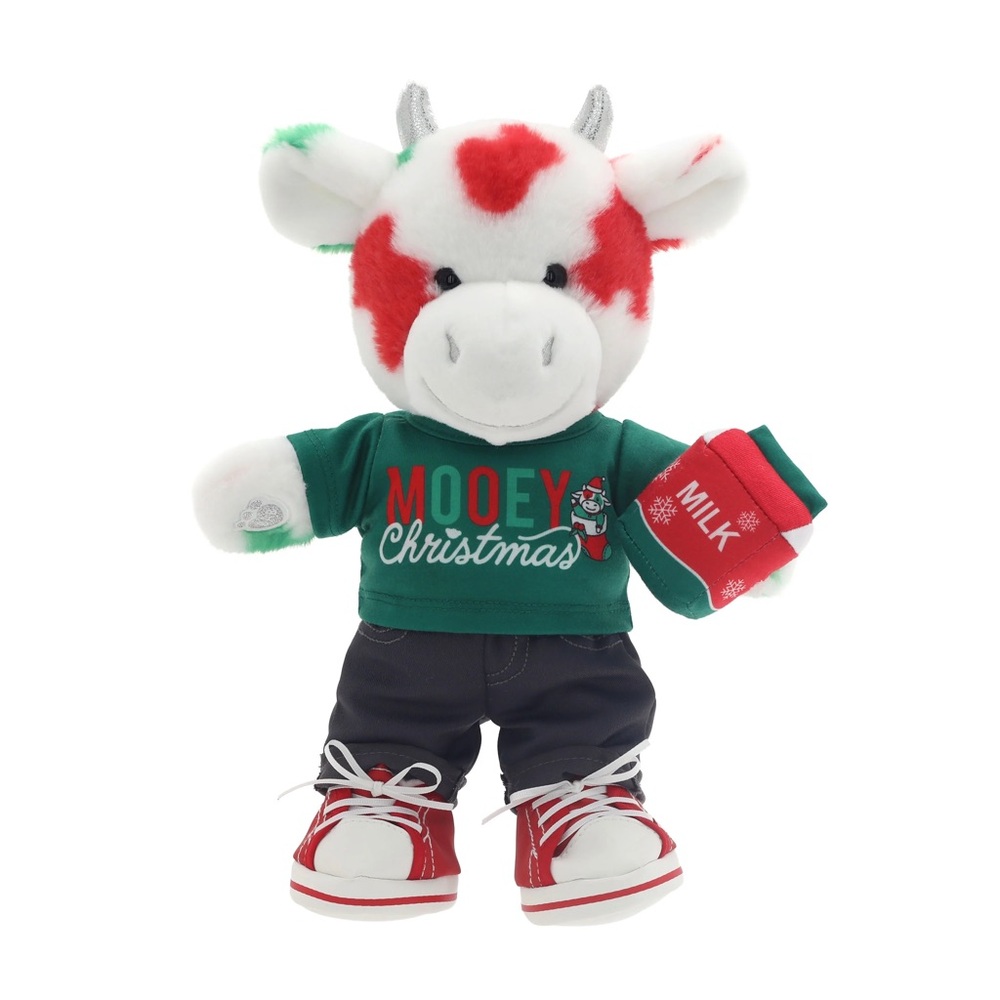 Build-A-Bear "Mooey Christmas Cow" 13.5IN Build-a-Bear Cow in Holiday Outfit